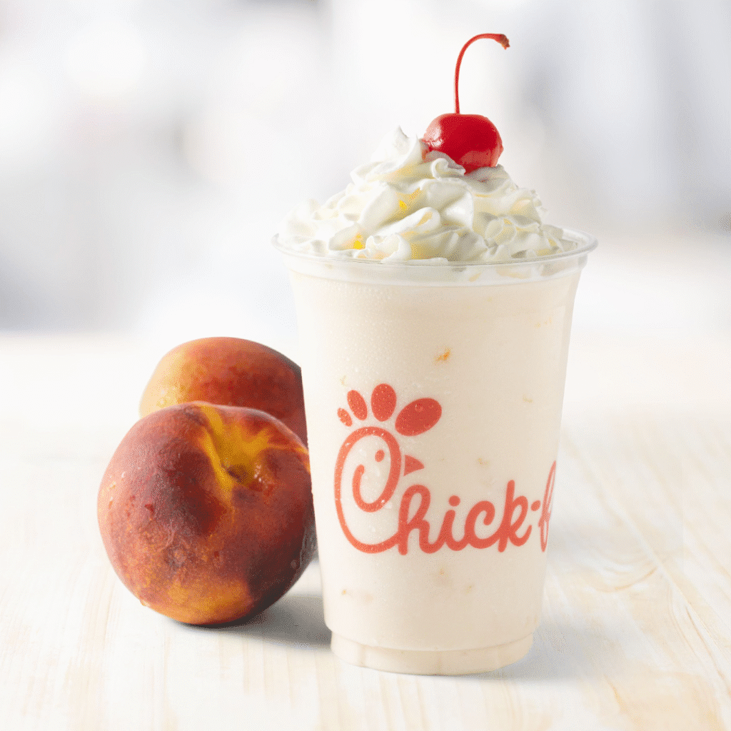 Peach Milkshake, enjoy it while it lasts!. Photo By Chick-fil-A® Peach Milkshake