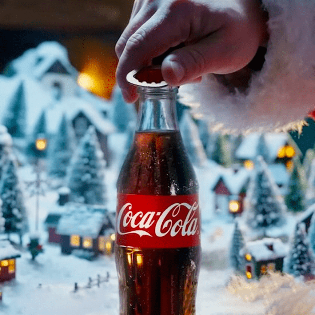 Coca-Cola is relying on AI for its Holidays Are Coming campaign. Photo By still frame video Coca Cola Holidays Are Coming