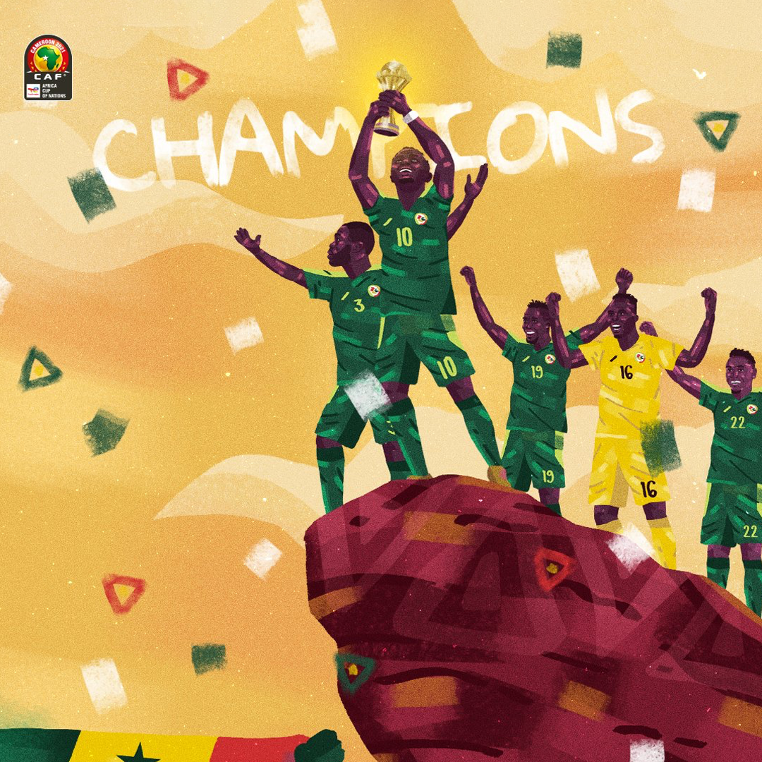 Senegal suffers, but ultimately is crowned champion of the Africa Cup of Nations.Credit Senegal's X