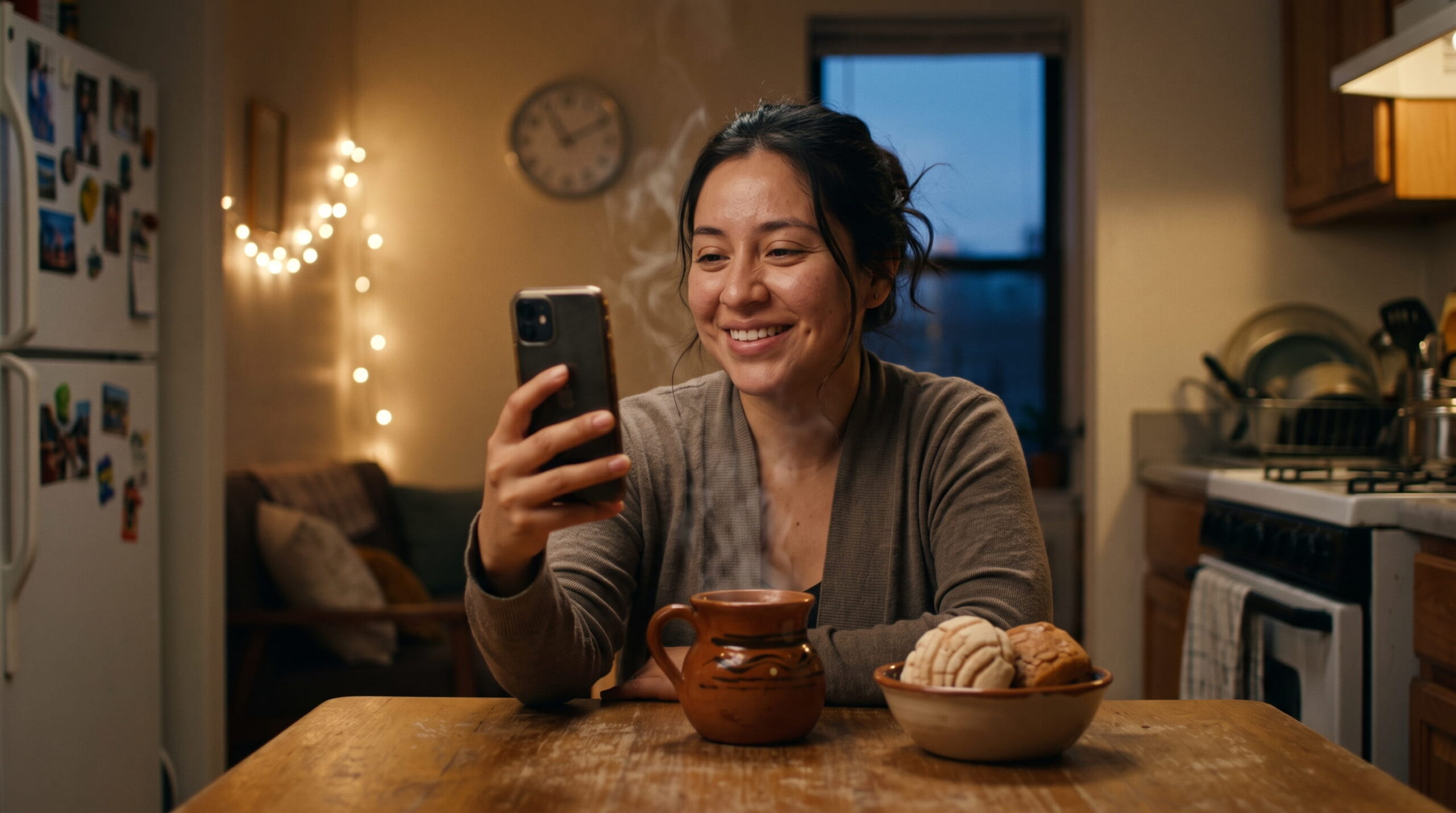 Mexico City will be 2 hours ahead of L.A. after Nov. 1, and your Sunday call to mamá moves with it. Woman on a video call with family in Mexico, time change November 2026 Mexico